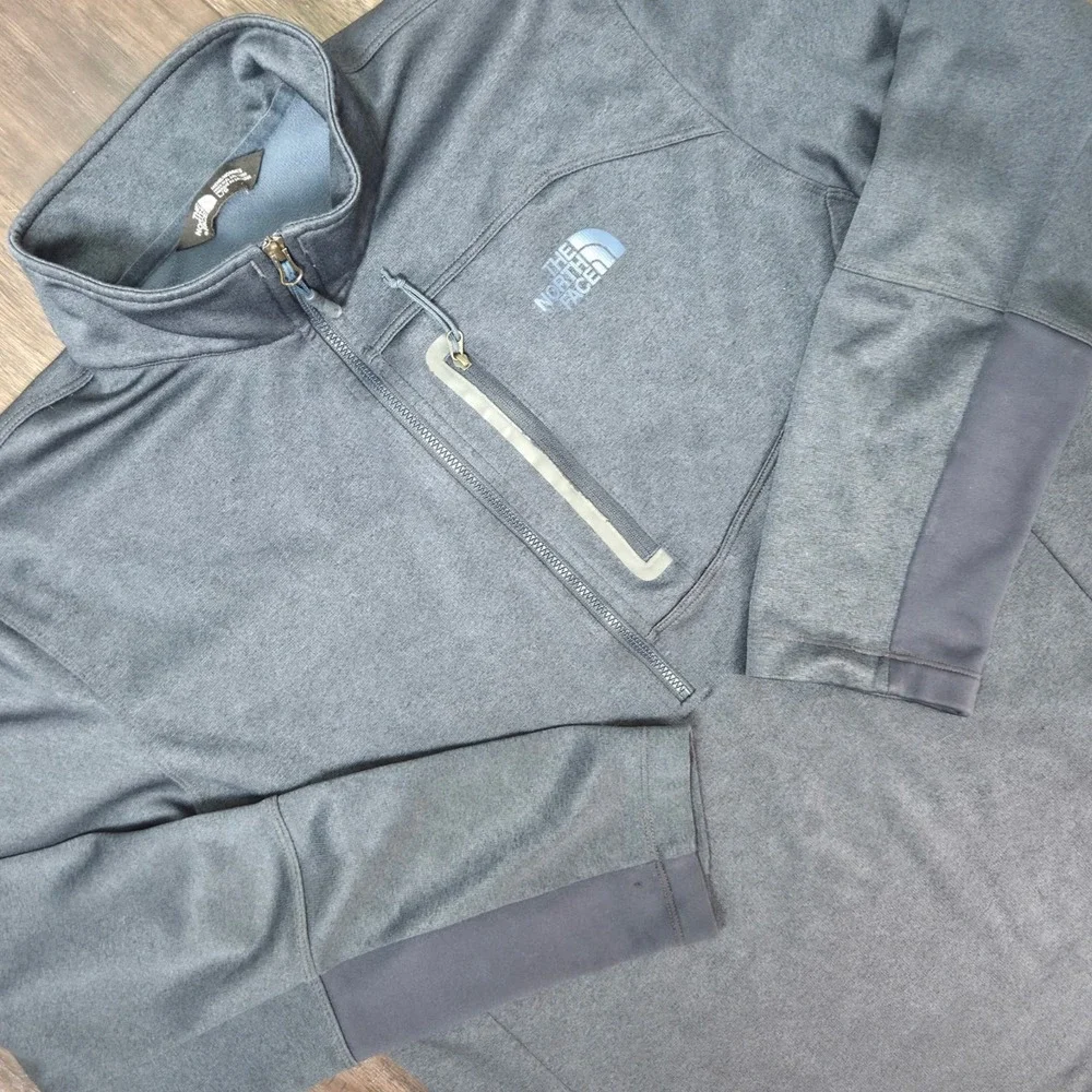 The North Face 1/2 Zip Pullover Zip Breast Pocket Fleece  Slate Blue  Mens  L